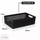 Kit 6 Cestos Organizadores Multiuso Empilhável | 2 Litros