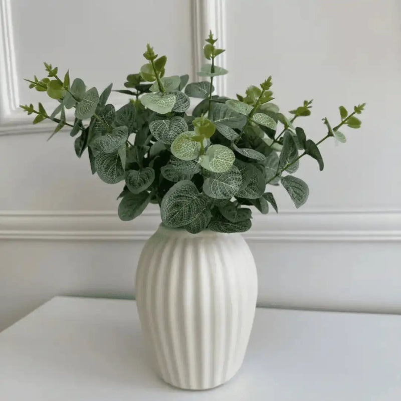 Vaso Canelado em Cerâmica | Decoração para Sala e Rack