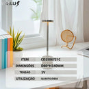 Luminária LED de Mesa Recarregável 3 Tons | Quarto/Cabeceira