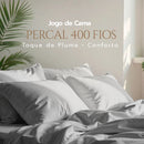Jogo de Lençol Casal 400 Fios | Percal Algodão Tons Neutros