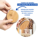 Potes Herméticos de Vidro com Tampa Bambu — Kit