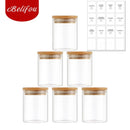 Potes Herméticos de Vidro com Tampa Bambu — Kit