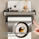 Suporte de Parede para Papel Higiênico Duplo — Inox