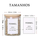 Potes Herméticos de Vidro com Tampa Bambu — Kit
