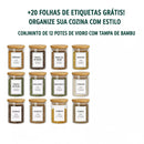Potes Herméticos de Vidro com Tampa Bambu — Kit